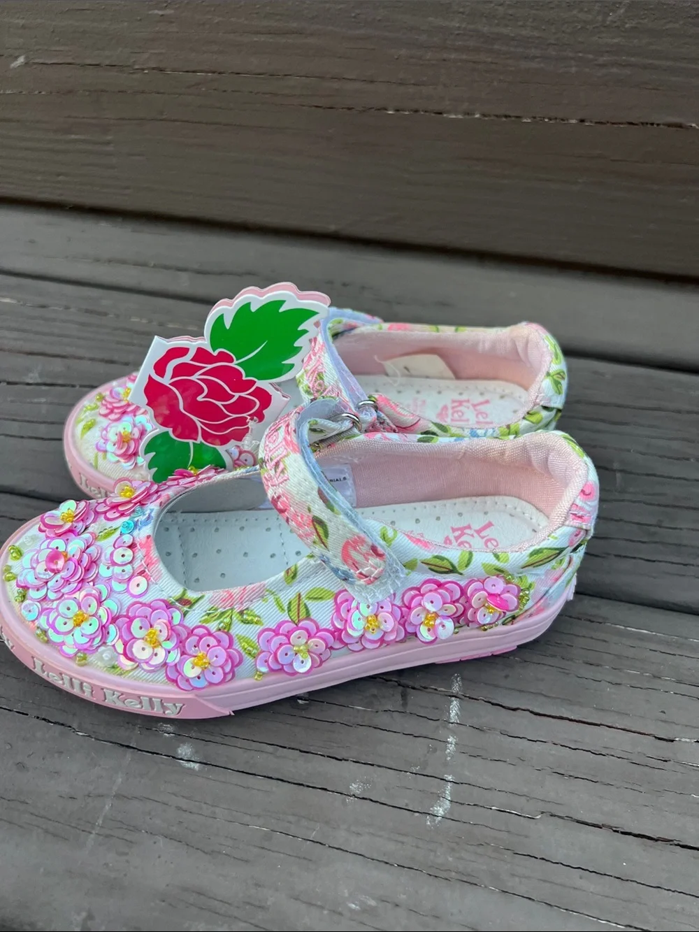 Lelli Kelly Pink Floral Mary Jane Kids Shoes